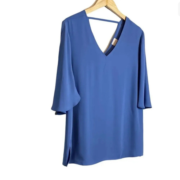 Chicos | Easy V Neck Tunic Top Large Half Sleeve V Back Side Slits - Picture 3 of 9